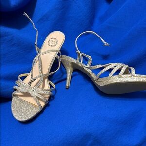 Elegant Silver Strappy Heels